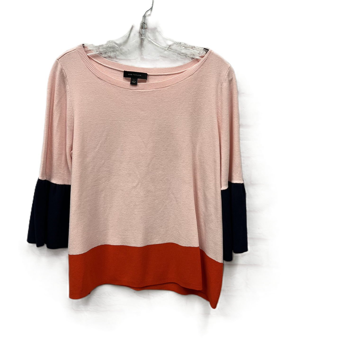 Top Long Sleeve By Ann Taylor In Pink, Size: L