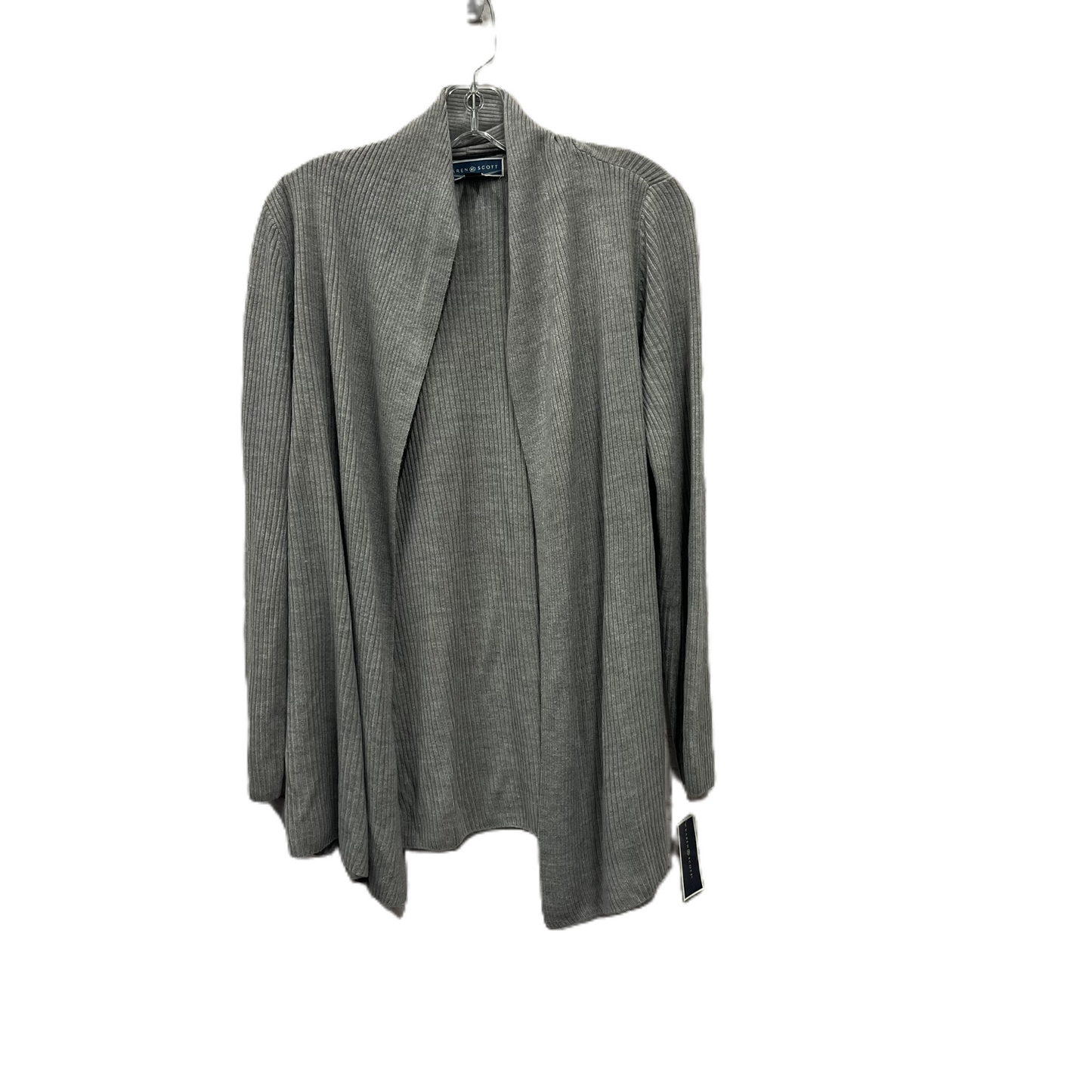 Sweater Cardigan By Karen Scott In Grey, Size: S