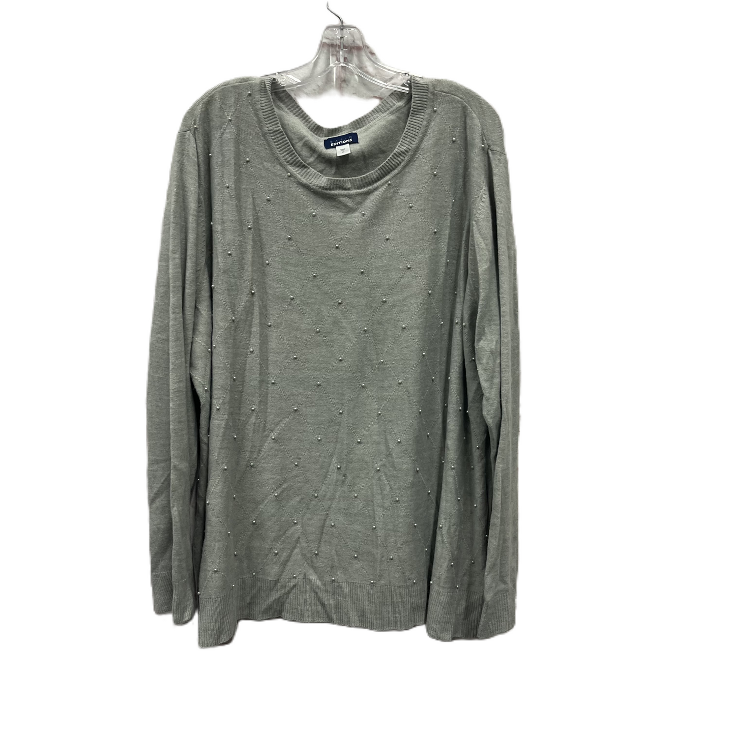 Sweater By Basic Editions In Grey, Size: 3x