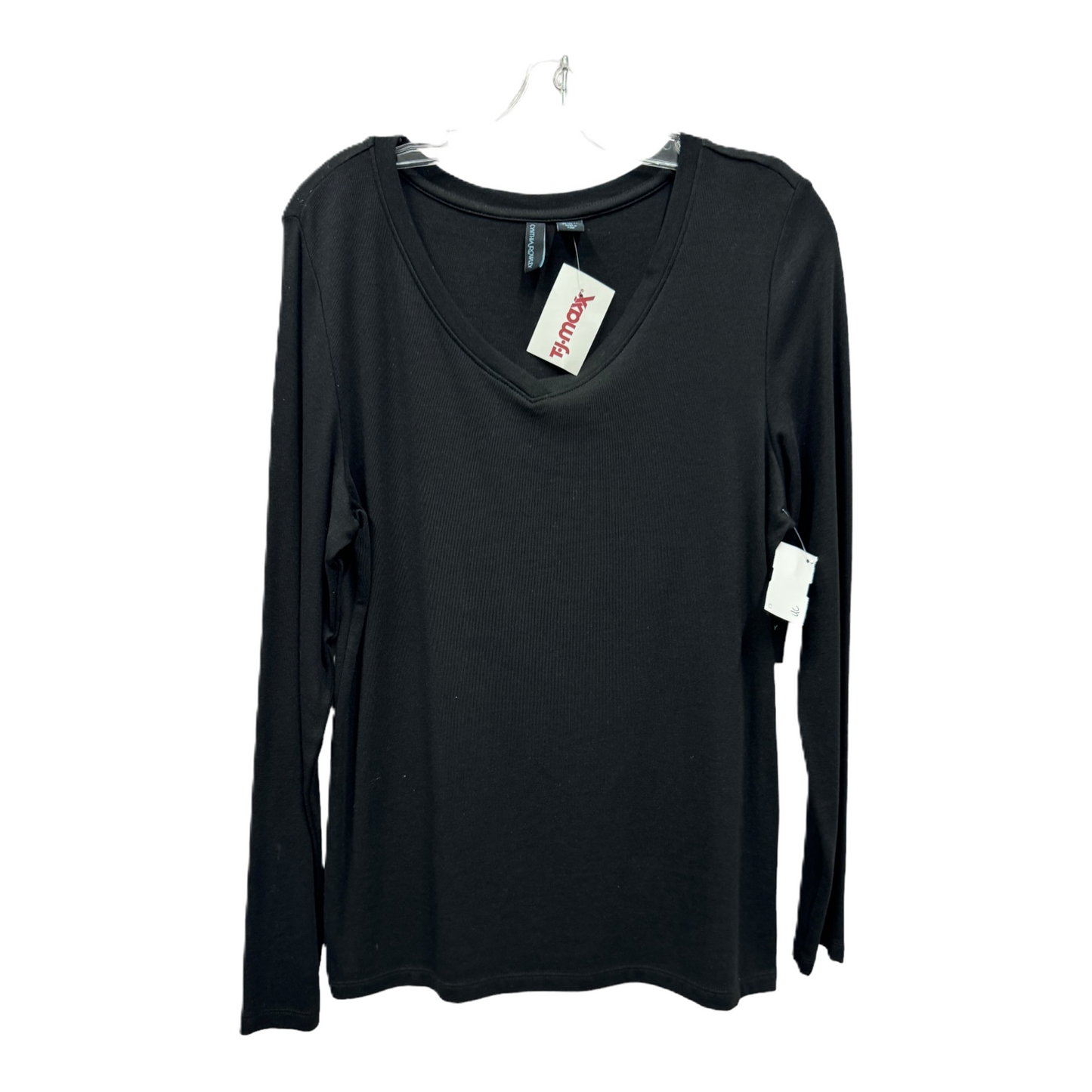 Black Top Long Sleeve By Cynthia Rowley, Size: Xl