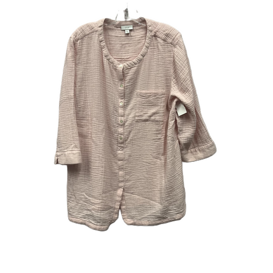 Top Long Sleeve By Pure Jill In Pink, Size: 3x