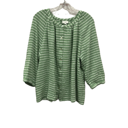 Top Long Sleeve By J. Jill In Green, Size: 2x