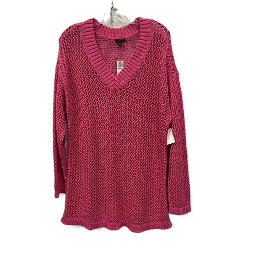 Sweater By Talbots In Pink, Size: 1x