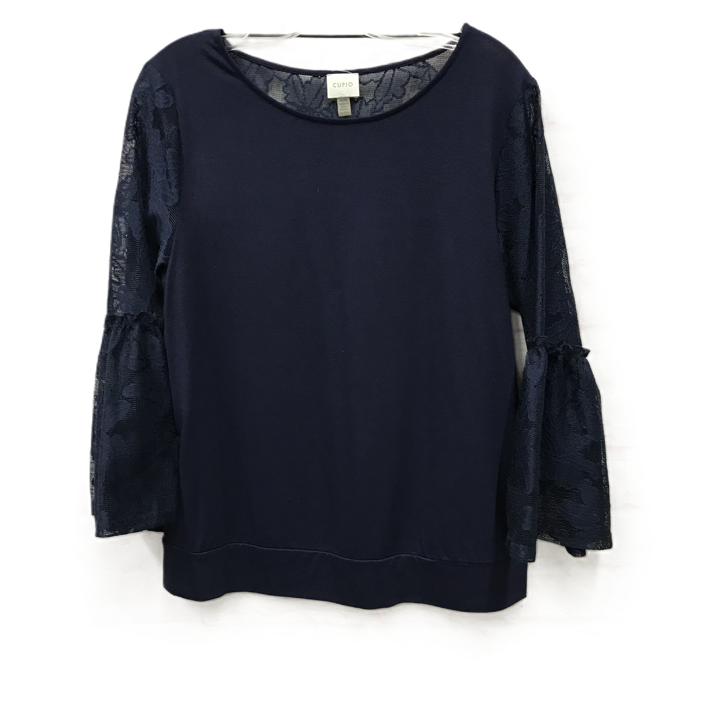 Navy Top Long Sleeve By Cupio, Size: M