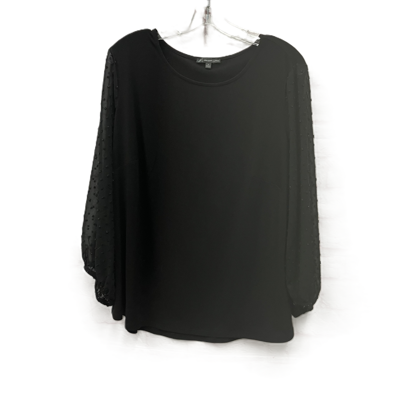 Top Long Sleeve By Adrianna Papell In Black, Size: 1x