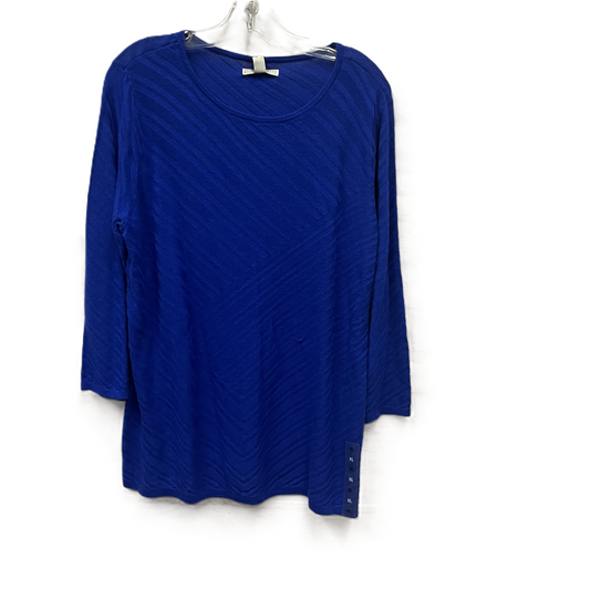 Sweater By Dana Buchman In Blue, Size: Xl