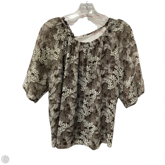 Top Short Sleeve By Loft In Brown, Size: S