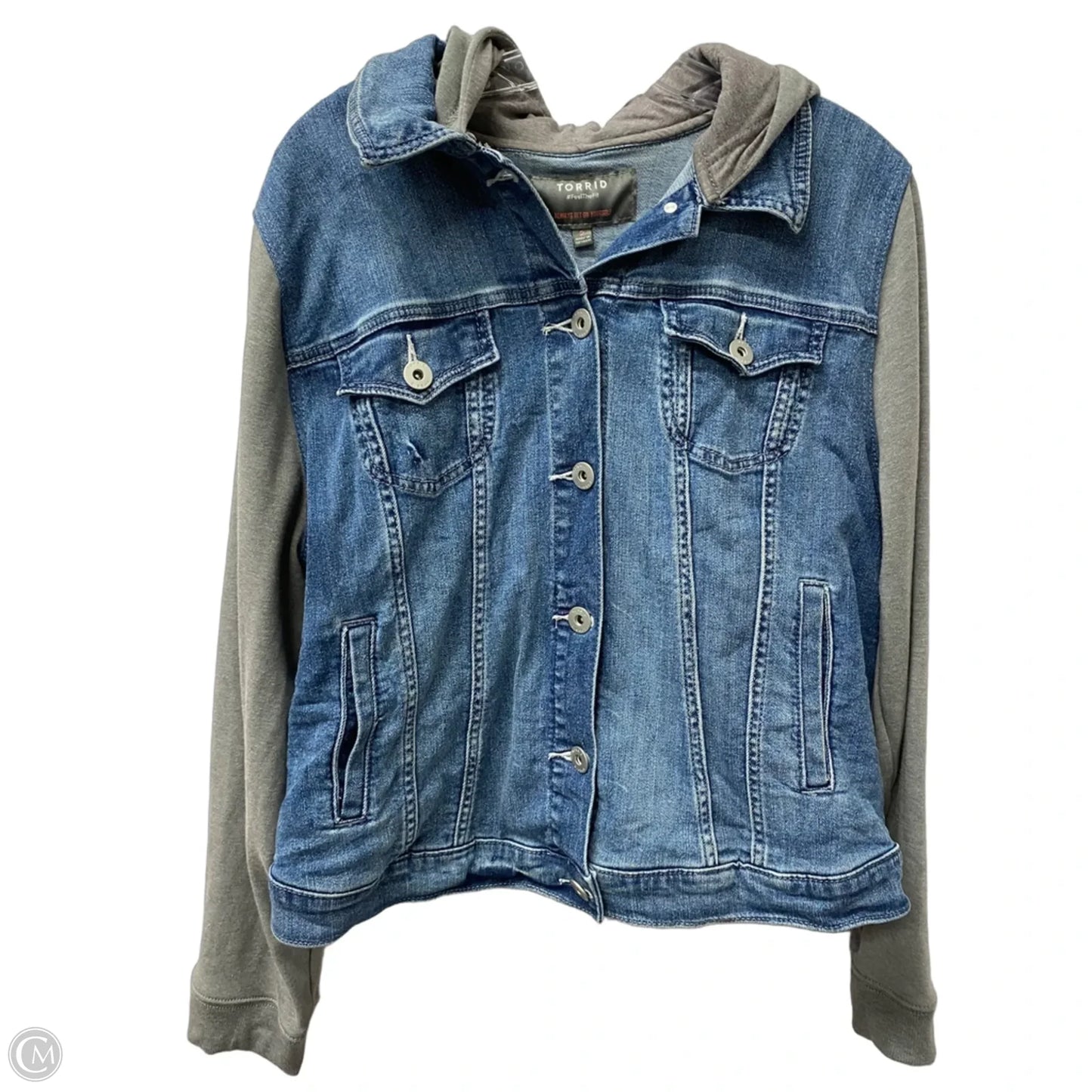 Jacket Denim By Torrid In Leopard Print, Size: 2x