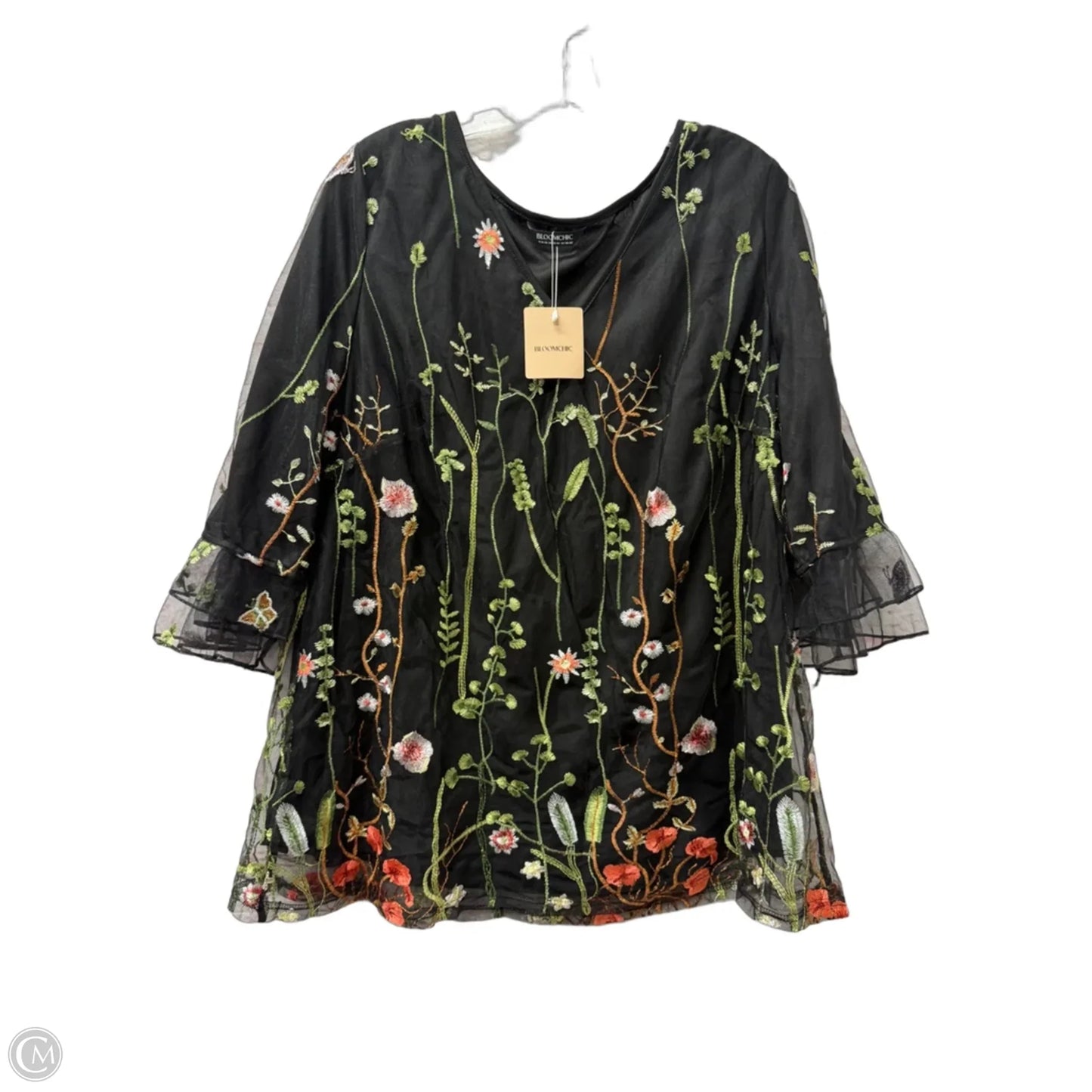 Top Long Sleeve By Bloomchic In Black, Size: 1x