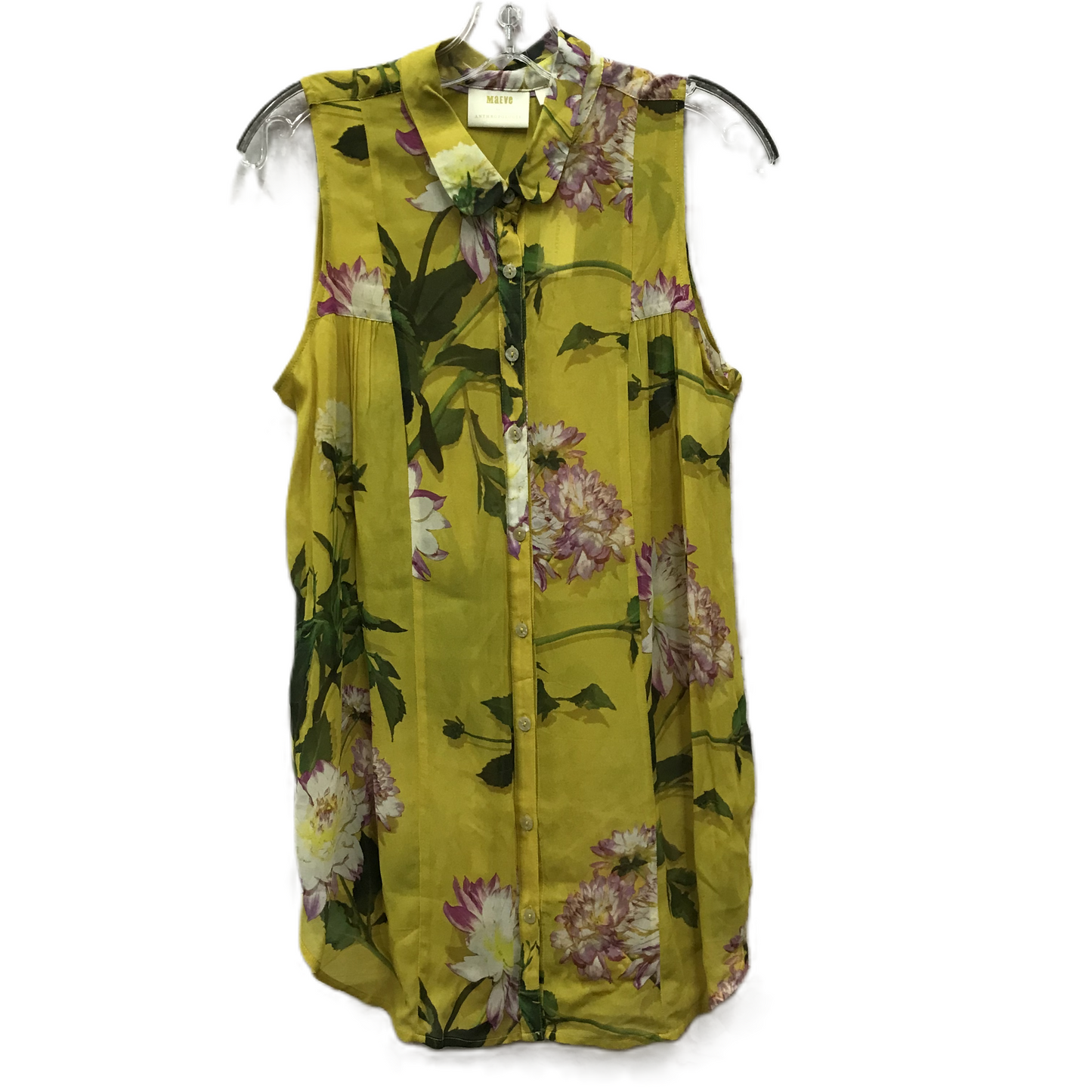 Top Sleeveless By Maeve In Yellow, Size: M