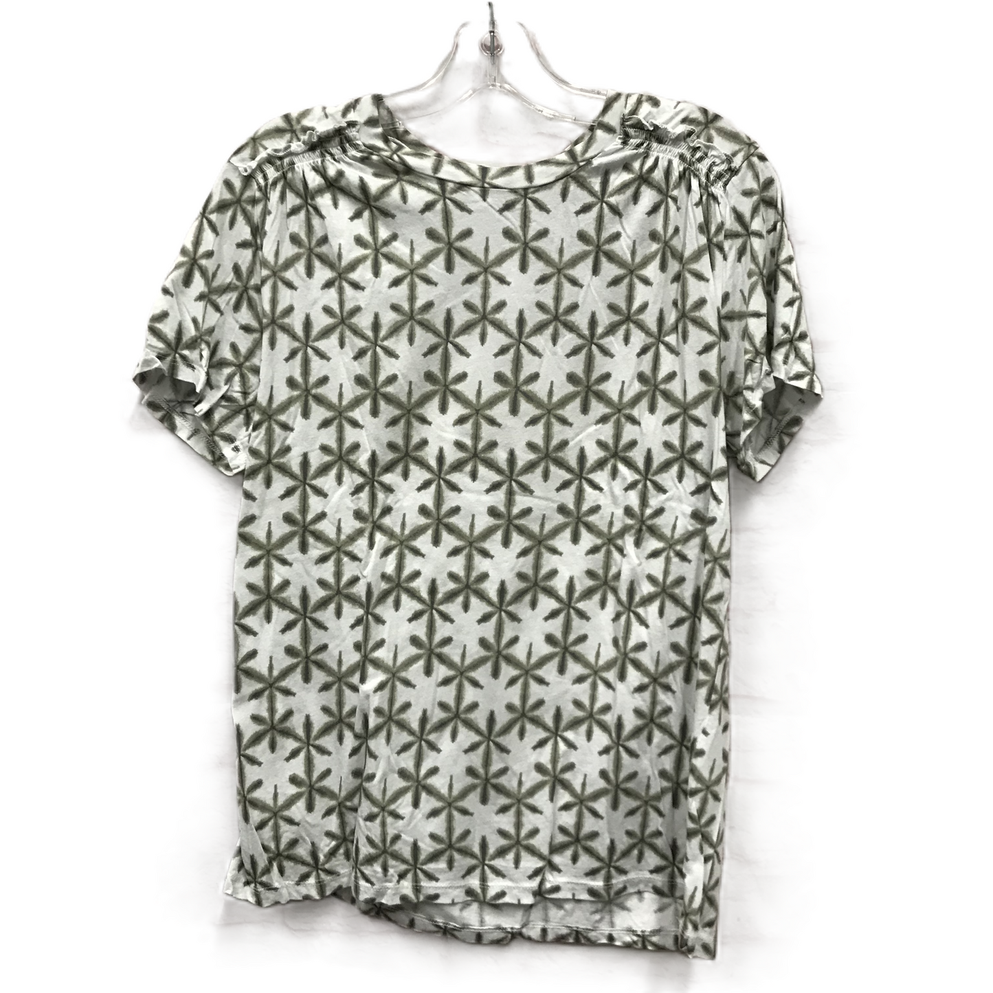 Green Top Short Sleeve By Loft, Size: L