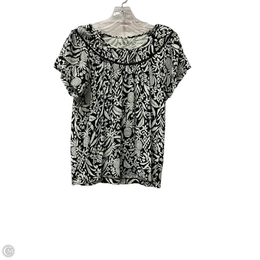 Top Short Sleeve By Loft In Black, Size: S