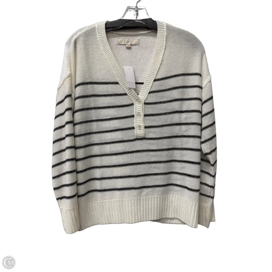 Top Long Sleeve By Loft In White, Size: M