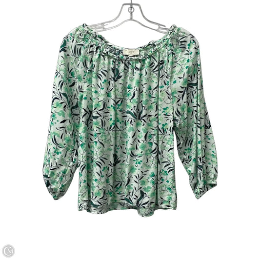 Top 3/4 Sleeve By Loft In Green, Size: M