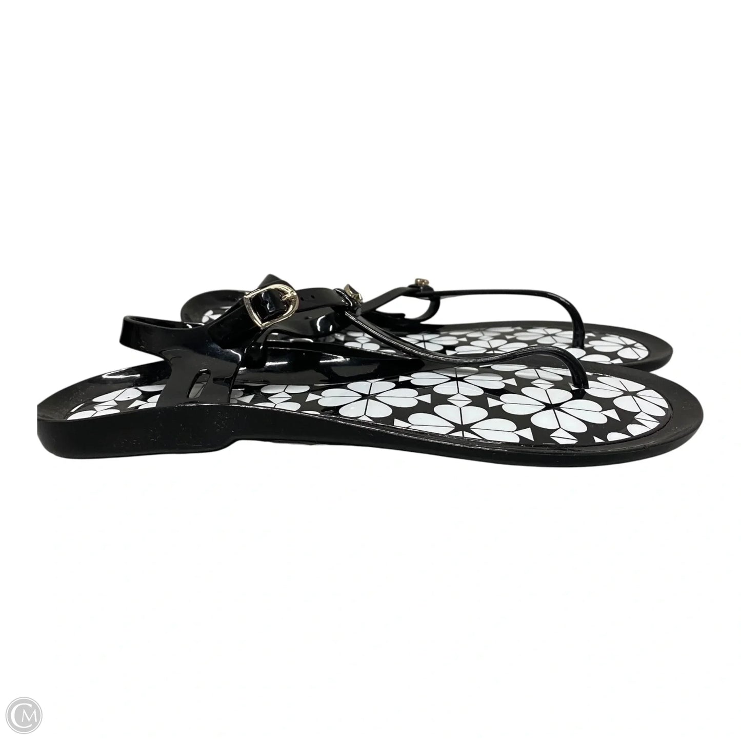 Sandals Designer By Kate Spade In Black & White, Size: 9