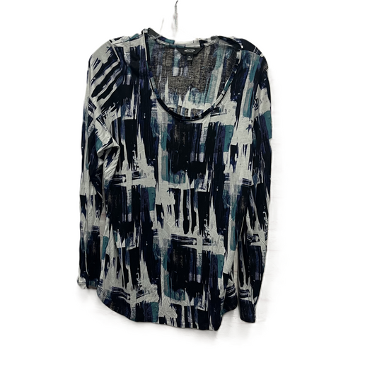 Top Long Sleeve By Simply Vera In Black & Blue, Size: Xl