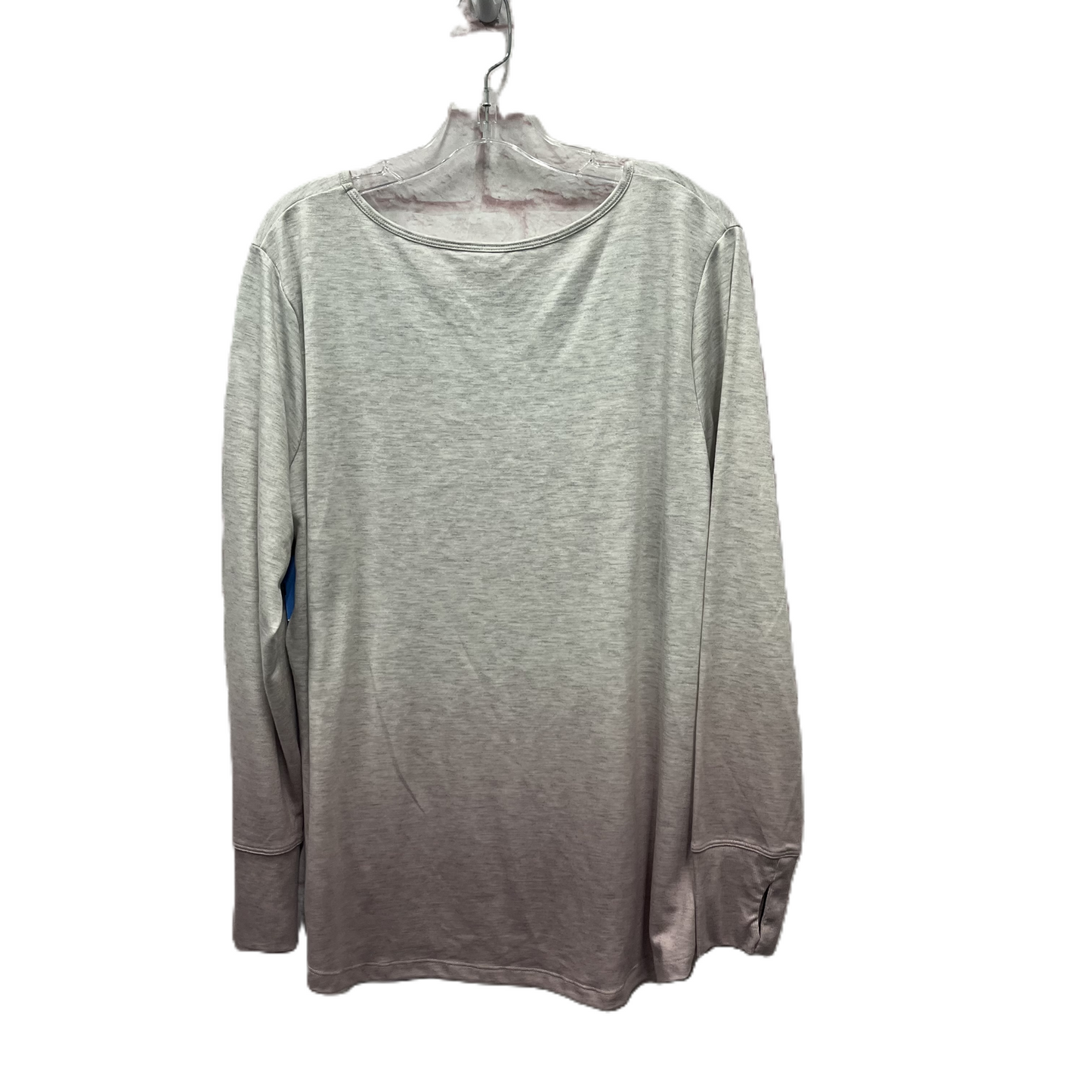 Top Long Sleeve By Ideology In Grey & Pink, Size: 1x