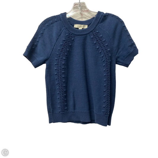 Sweater Short Sleeve By Loft In Blue, Size: Xs