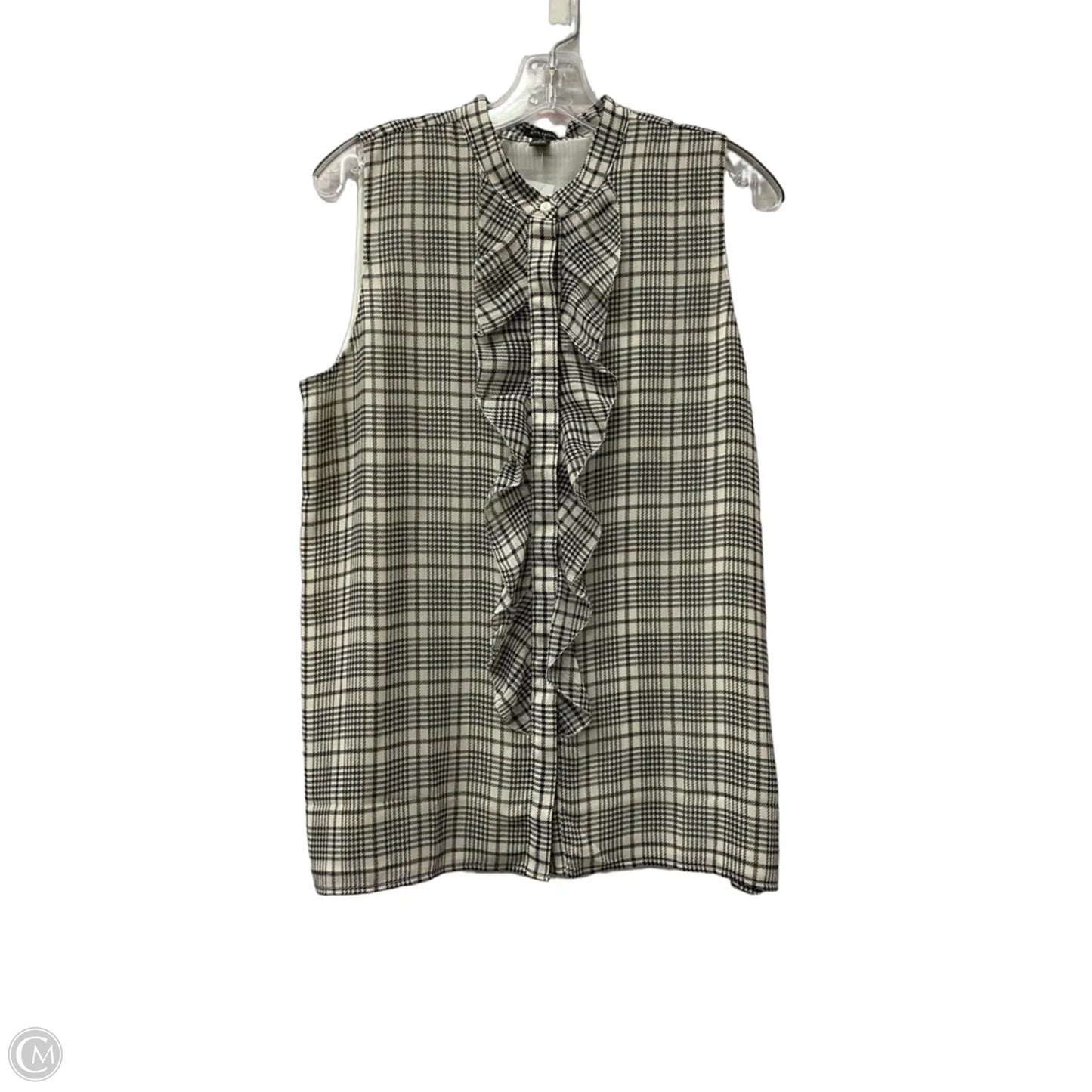 Top Sleeveless By Ann Taylor In Black & Cream, Size: M