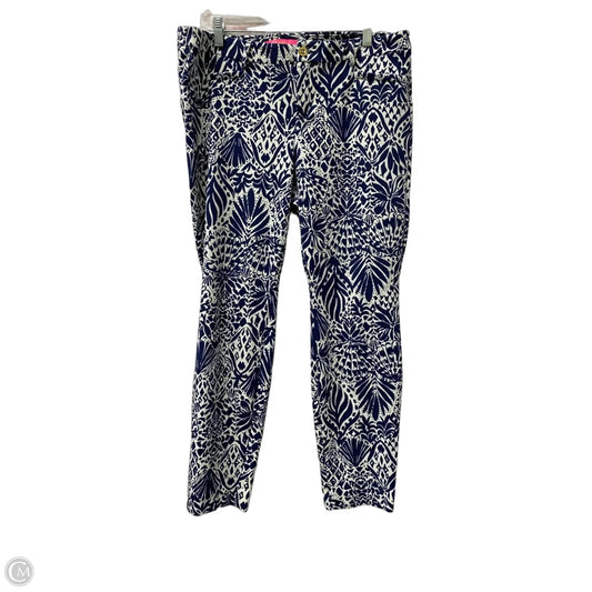 Pants Designer By Lilly Pulitzer In Blue & White, Size: L