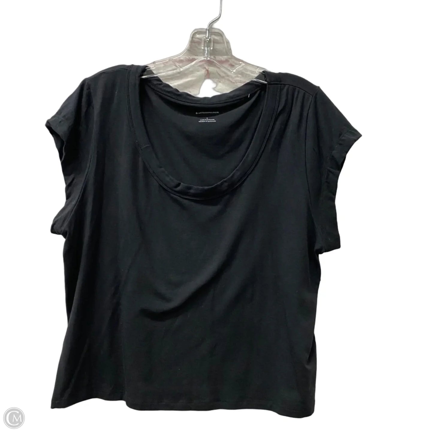 Top Short Sleeve By Anthropologie In Black, Size: S