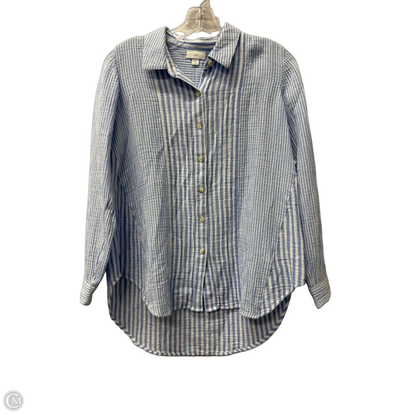 Top Long Sleeve By J. Jill In Blue & White, Size: Xsp