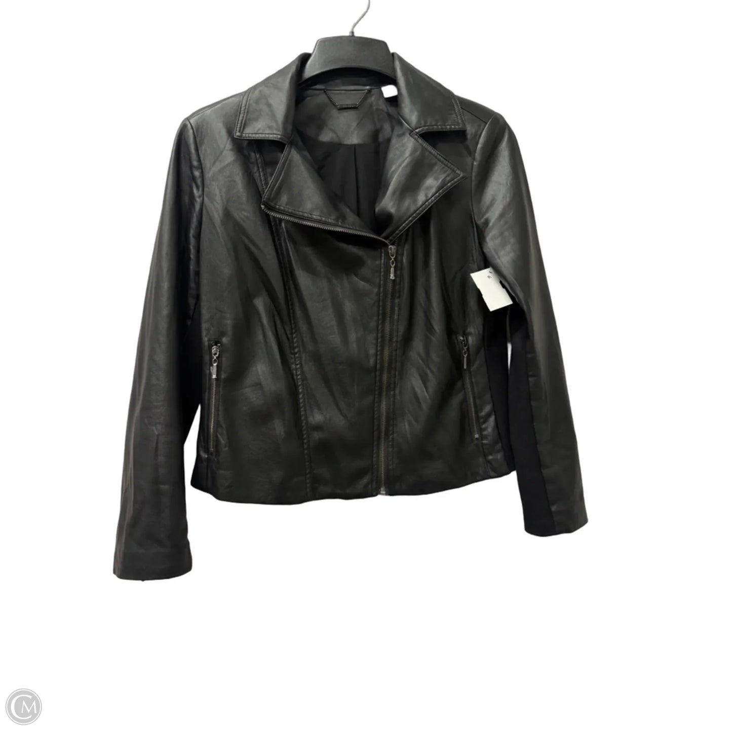 Jacket Moto By Chicos In Black, Size: M