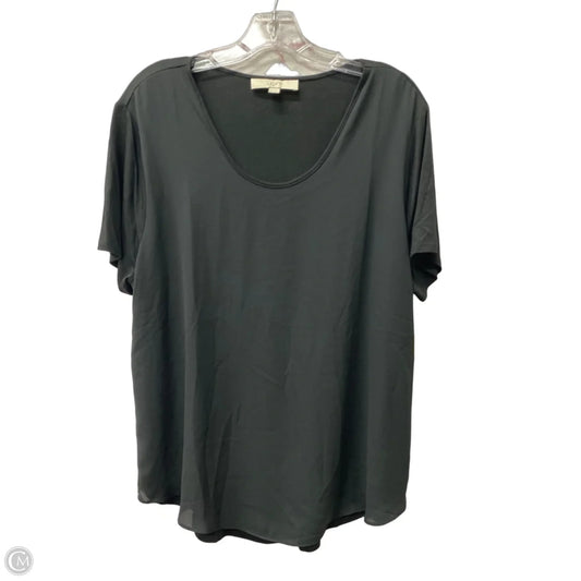 Top Short Sleeve By Loft In Black, Size: Xl