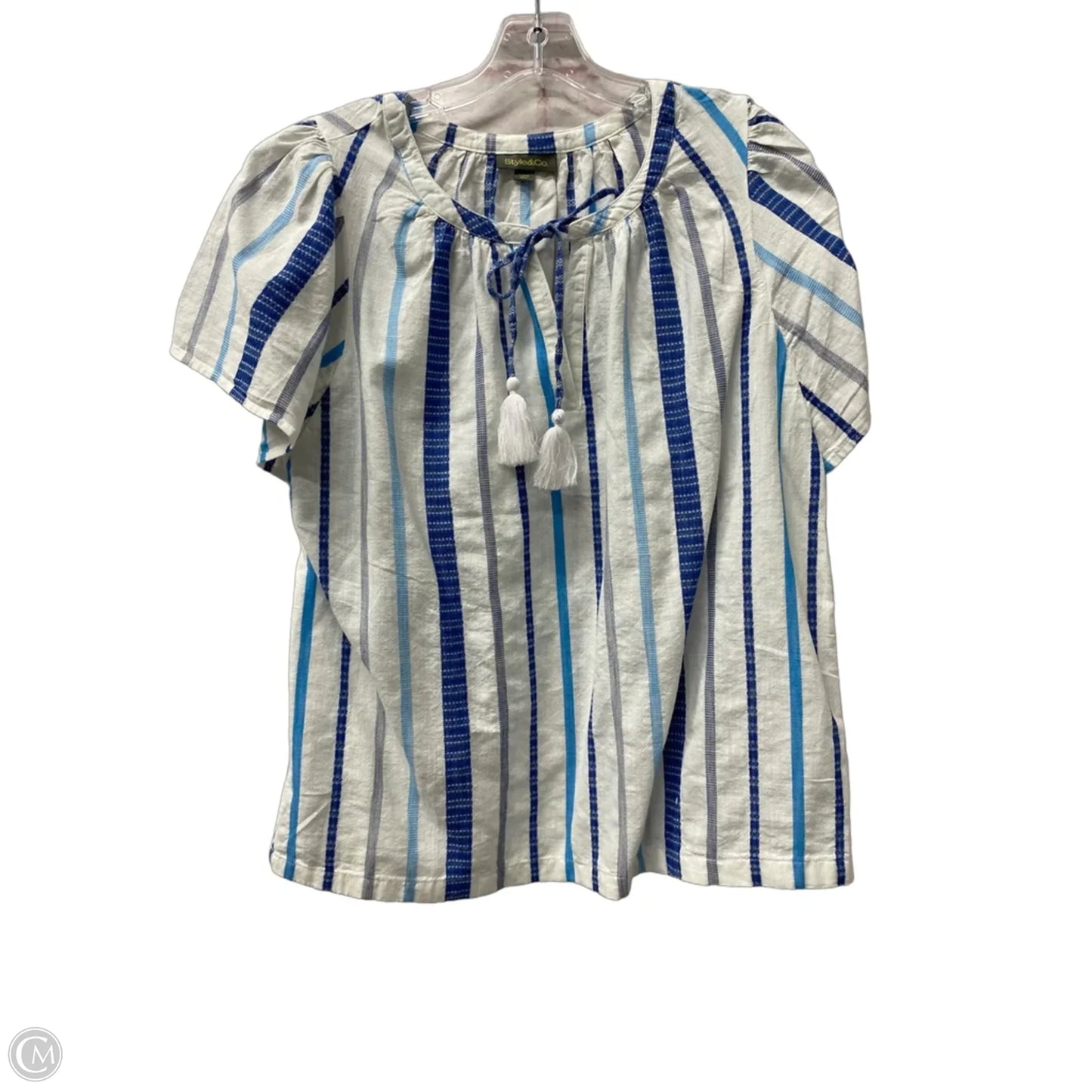 Top Short Sleeve By Style And Co Collection Women In Blue, Size: M
