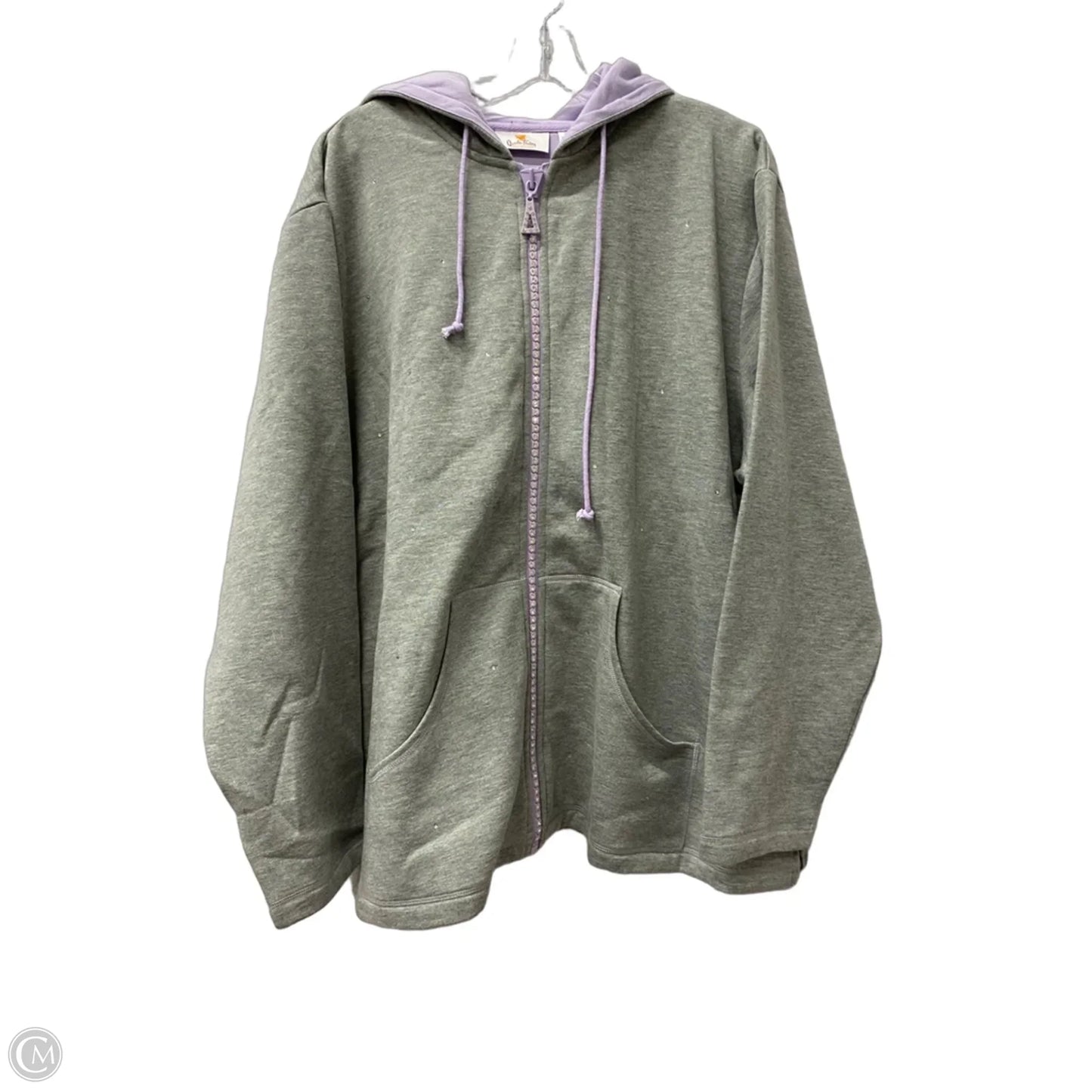 Sweatshirt Hoodie By Quaker Factory In Grey, Size: 2x