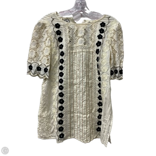 Top Short Sleeve By Anthropologie In Cream, Size: 0