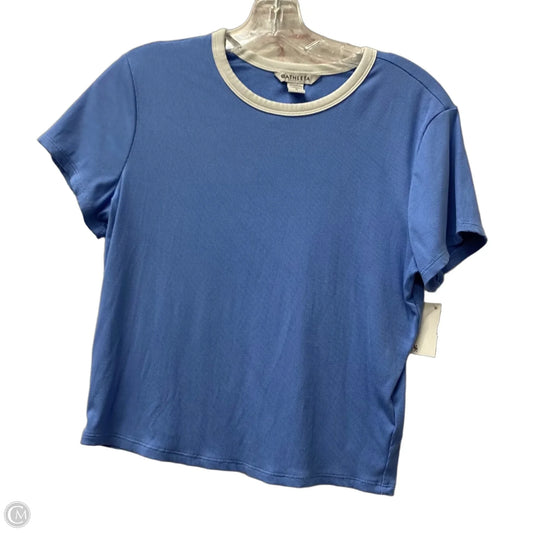 Top Short Sleeve By Athleta In Blue, Size: L