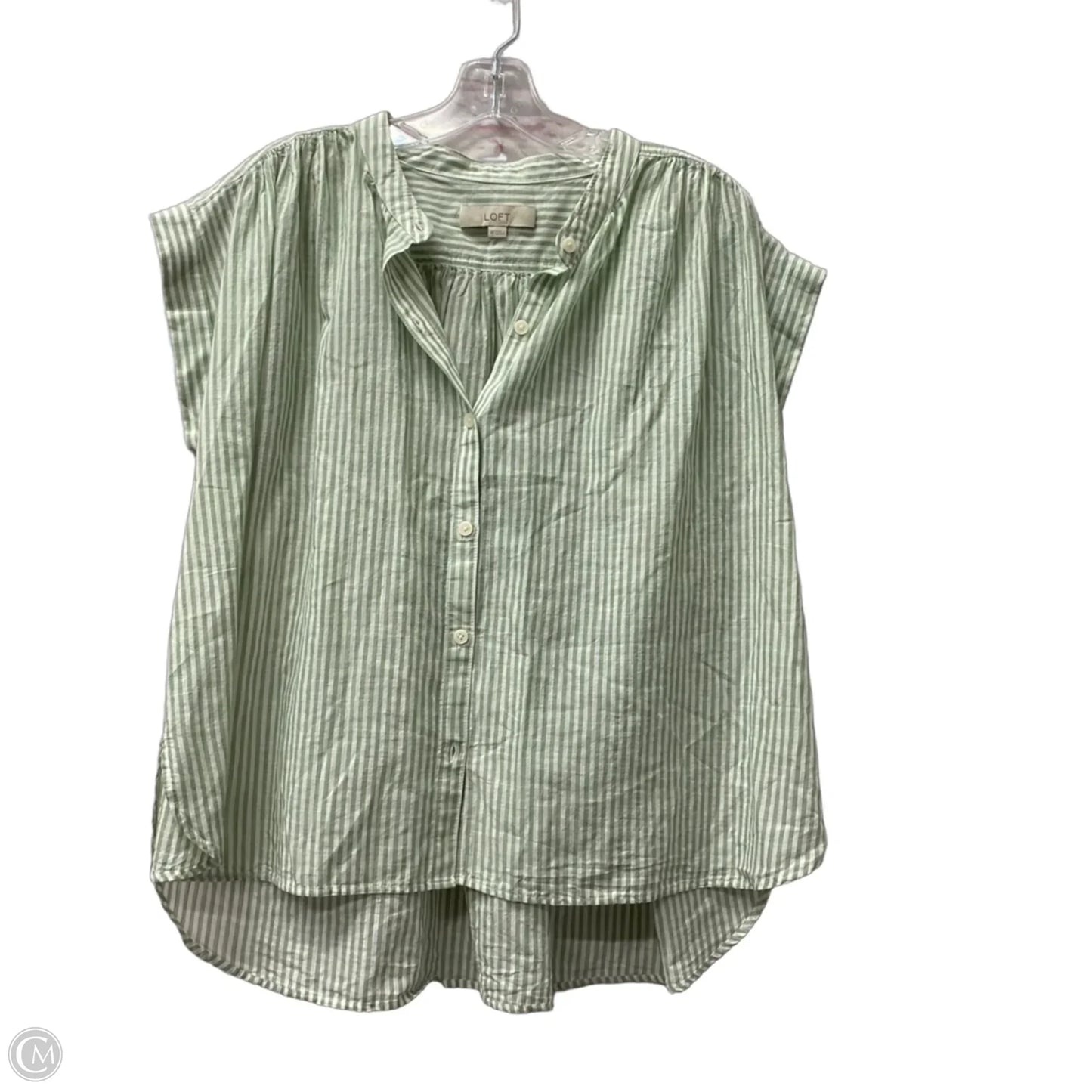 Top Short Sleeve By Loft In Green, Size: M