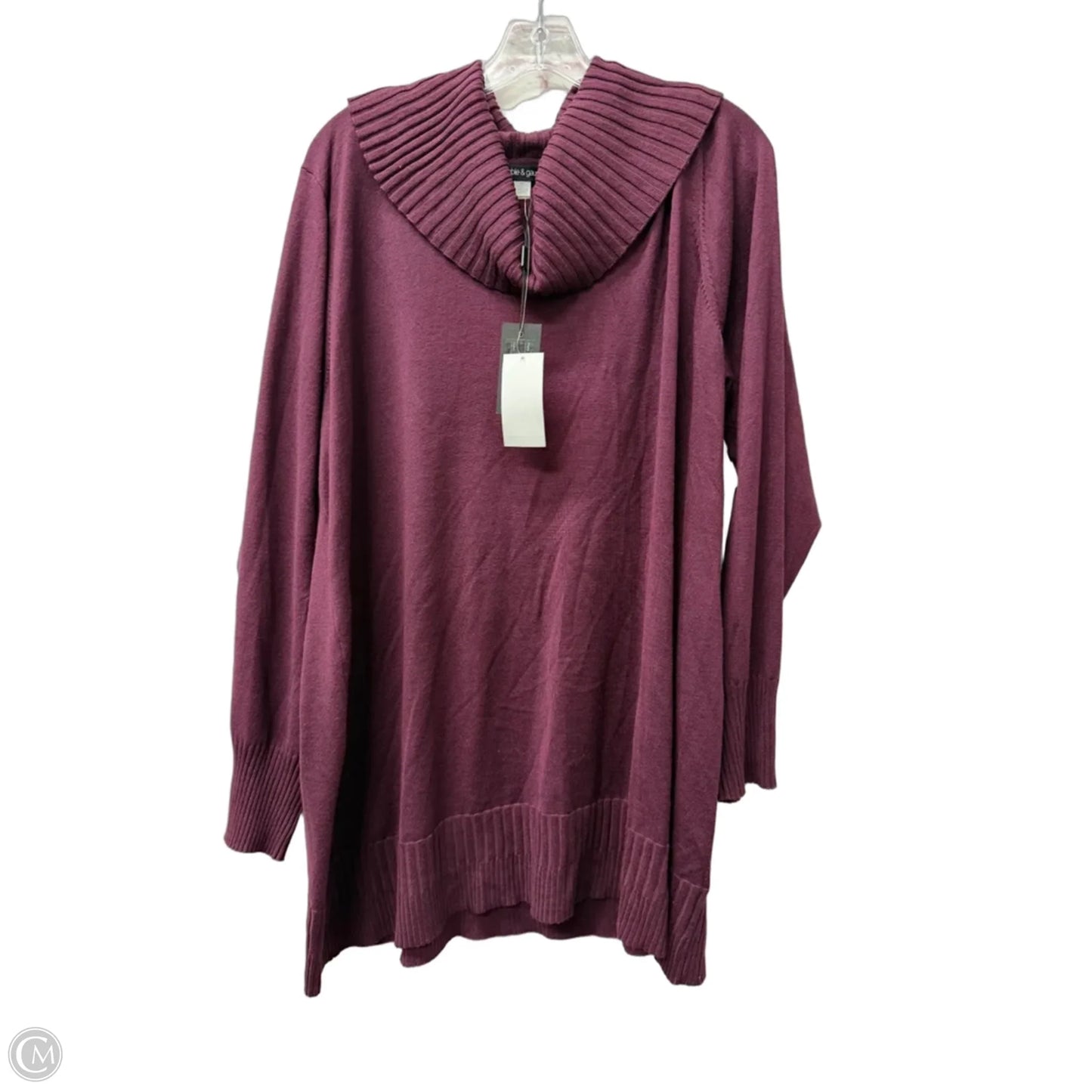 Top Long Sleeve By Cable And Gauge In Maroon, Size: 3x