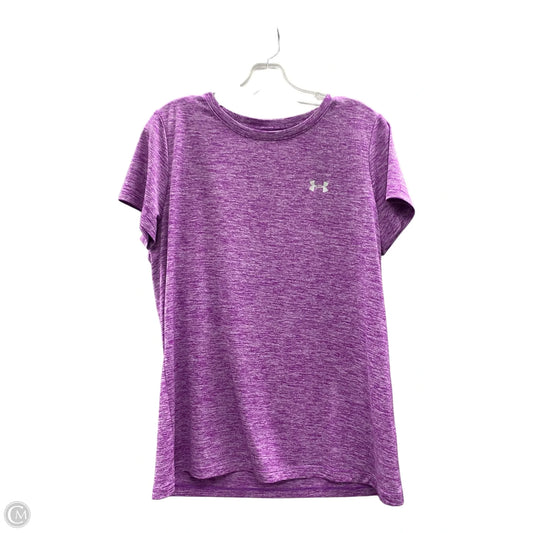 Athletic Top Short Sleeve By Under Armour In Purple, Size: M