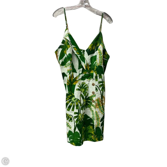 Dress Casual Short By Farm Rio In Green & White, Size: Xl