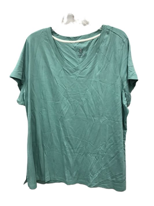 Green Top Short Sleeve Basic By Isaac Mizrahi Live Qvc, Size: 3x