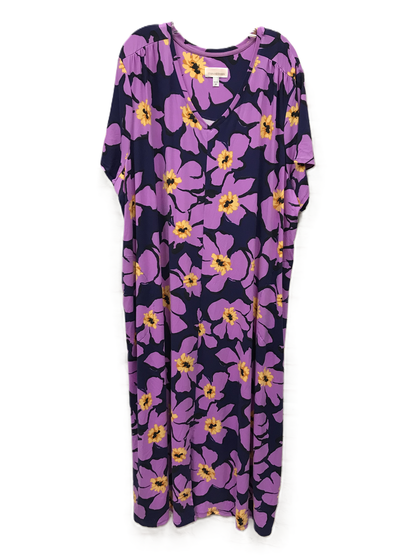 Purple Dress Casual Maxi By Stan Herman , Size: 3x