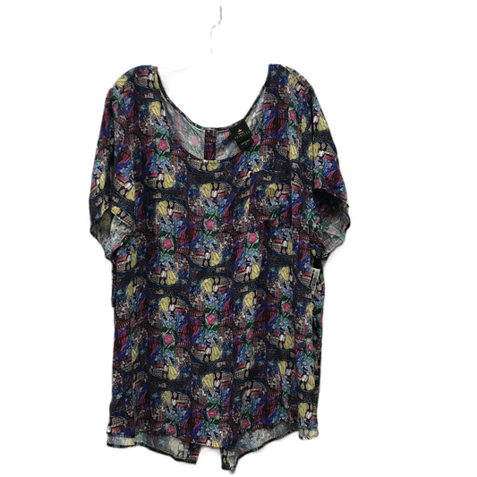 Blue & Purple Top Short Sleeve By Cme, Size: 4x