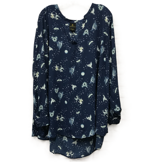 Blue Top Long Sleeve By Cme, Size: 4x