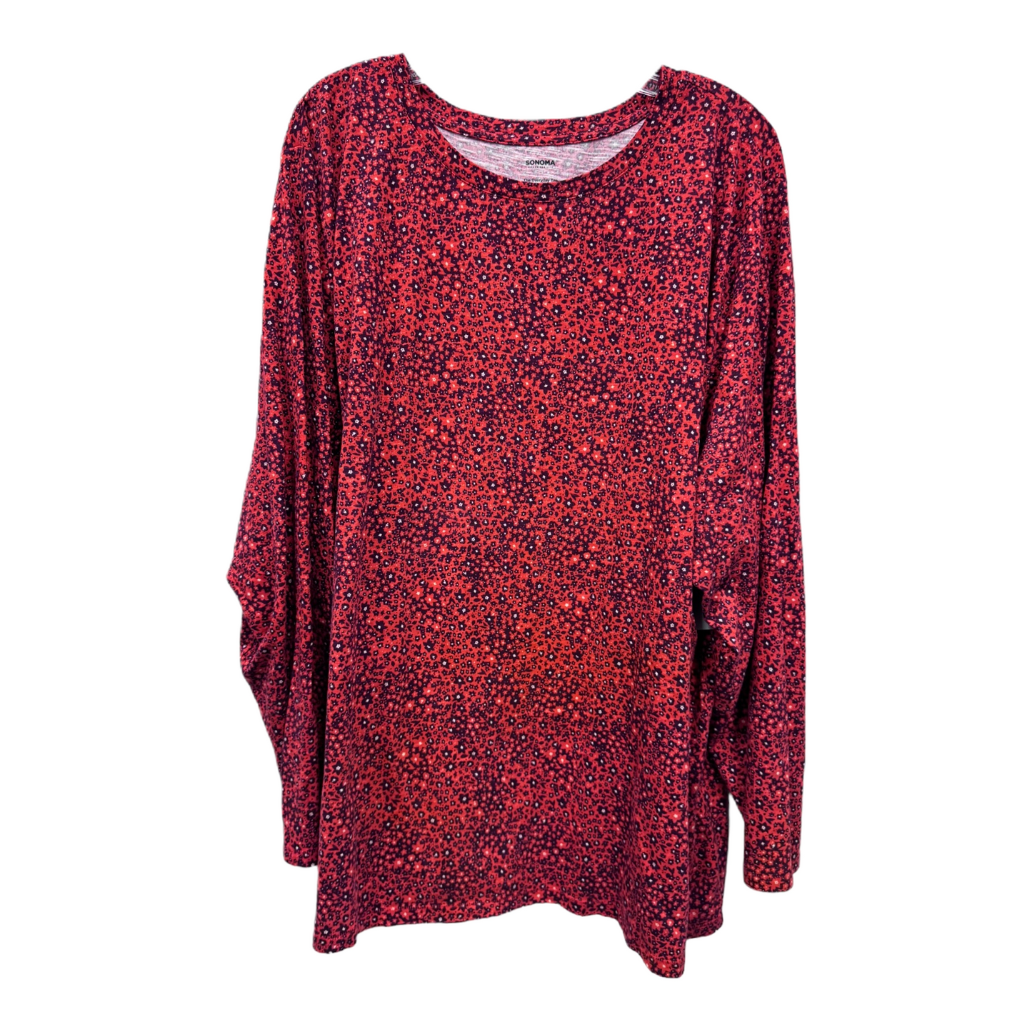 Red Top Long Sleeve By Sonoma, Size: 4x