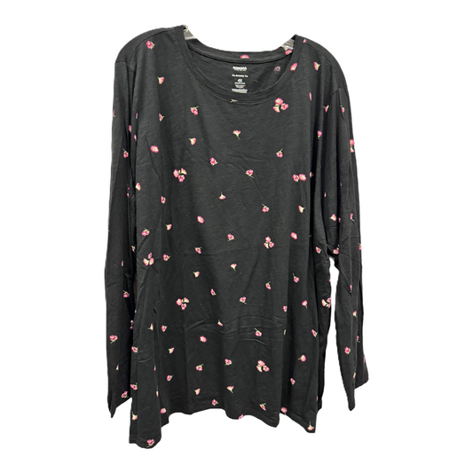 Black Top Long Sleeve By Sonoma, Size: 4x