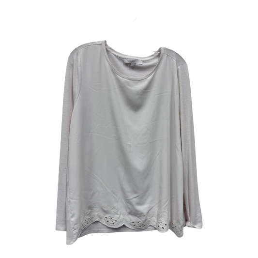 Ivory Top Long Sleeve By Loft, Size: L