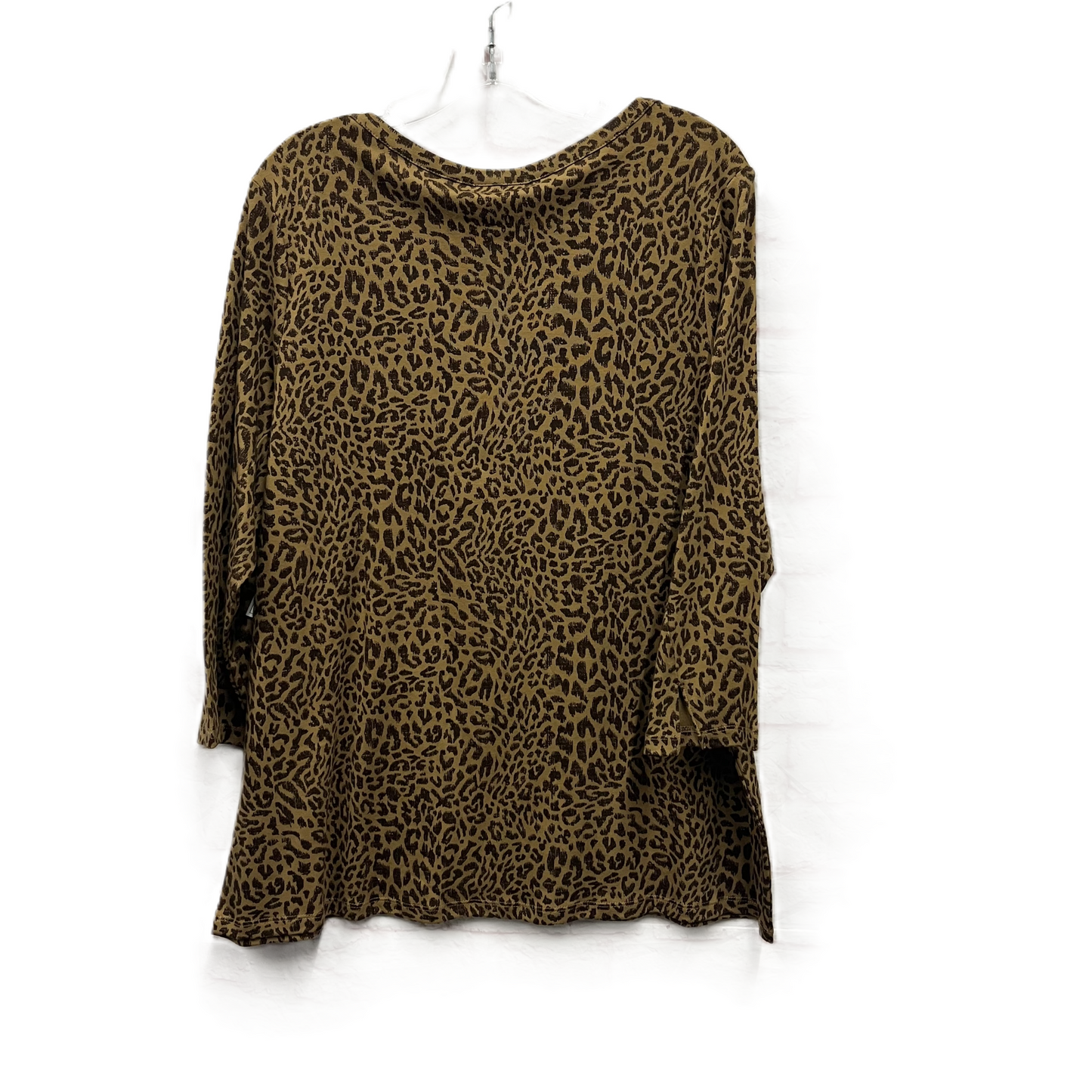 Top Long Sleeve By Style And Company In Brown, Size: 2x