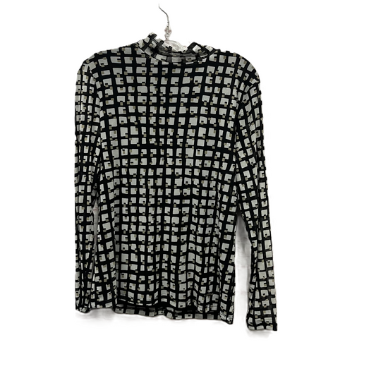 Top Long Sleeve By Anne Klein In Black & Grey, Size: M