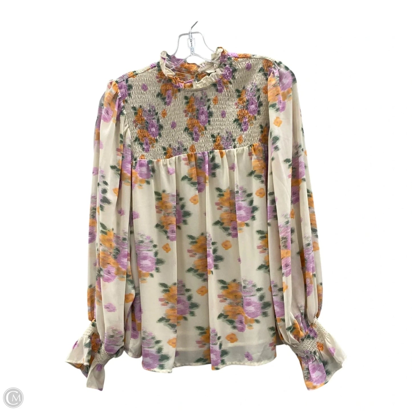 Top Long Sleeve By Entro In Tan, Size: S