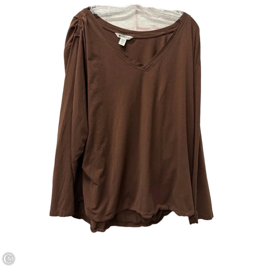 Athletic Top Long Sleeve Crewneck By Athleta In Brown, Size: 2x