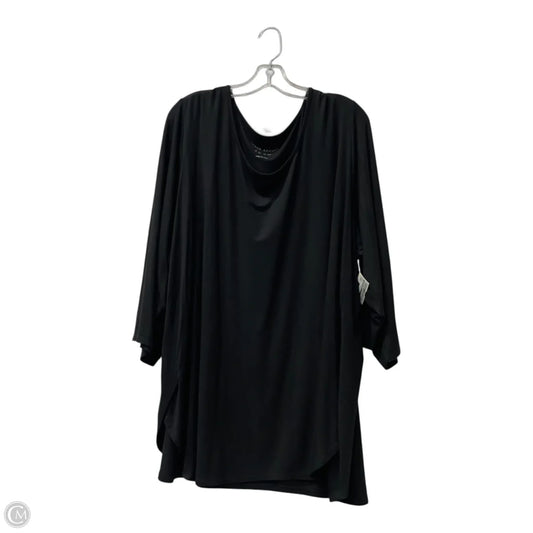 Top 3/4 Sleeve By Susan Graver In Black, Size: 3x