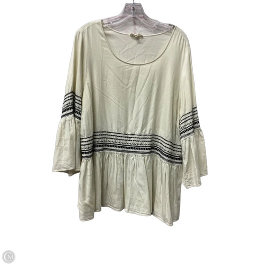 Top 3/4 Sleeve By Jane And Delancey In Ivory, Size: 1x