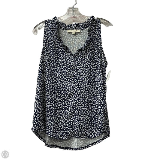 Top Sleeveless By Loft In Blue, Size: M